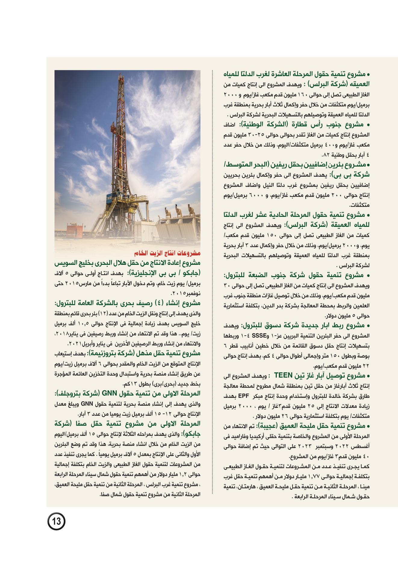 مشروعات إنتاج الغاز الطبيعى