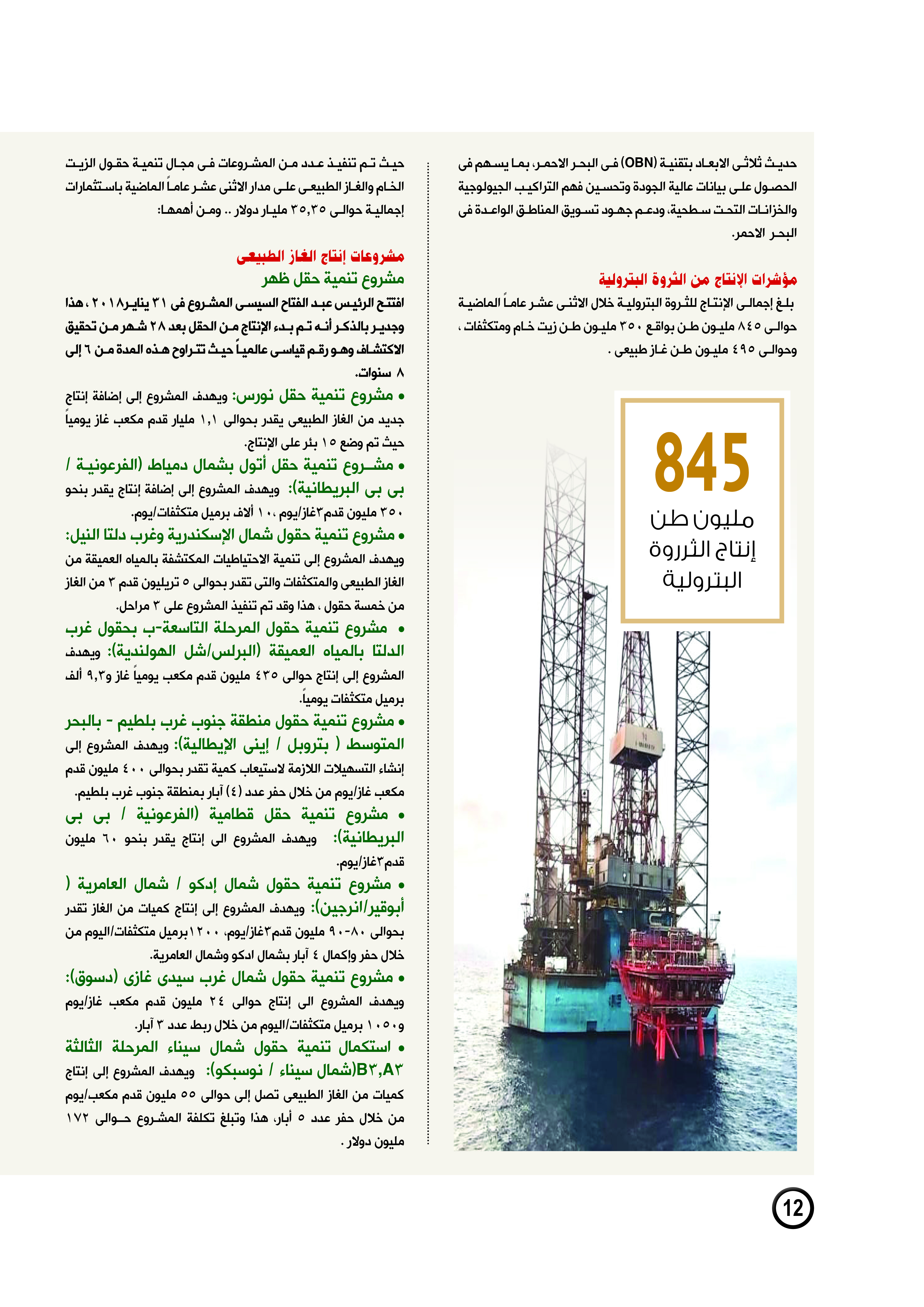 مؤشرات الإنتاج من الثروة البترولية