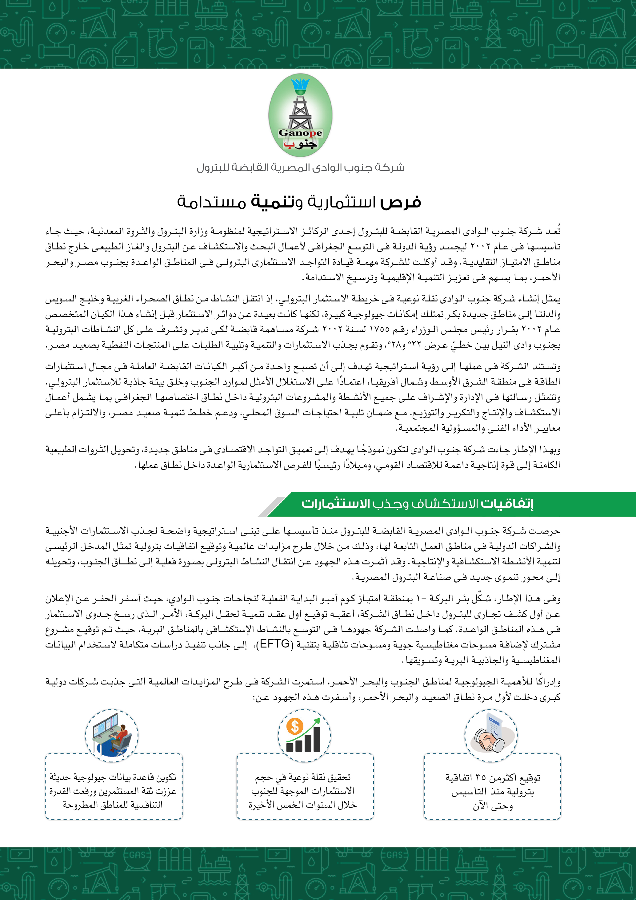 جنوب الوادى ..  فرص استثمارية وتنمية مستدامة